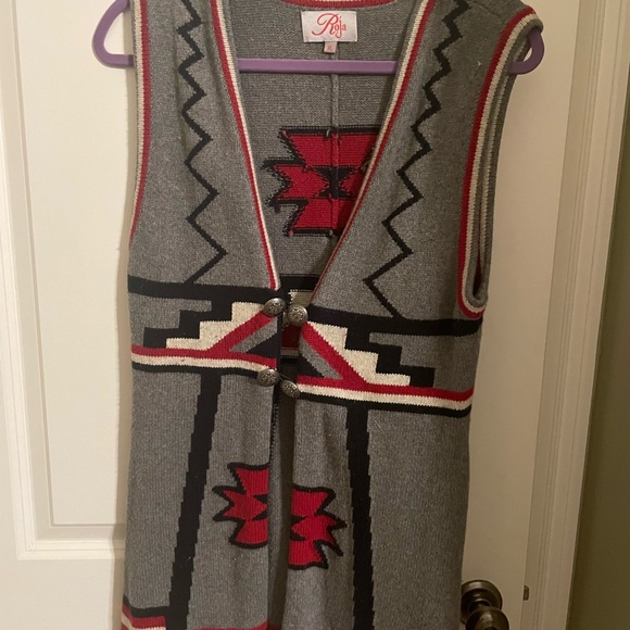 Vintage Roja Gray and Red Women's Vest - Picture 1 of 4